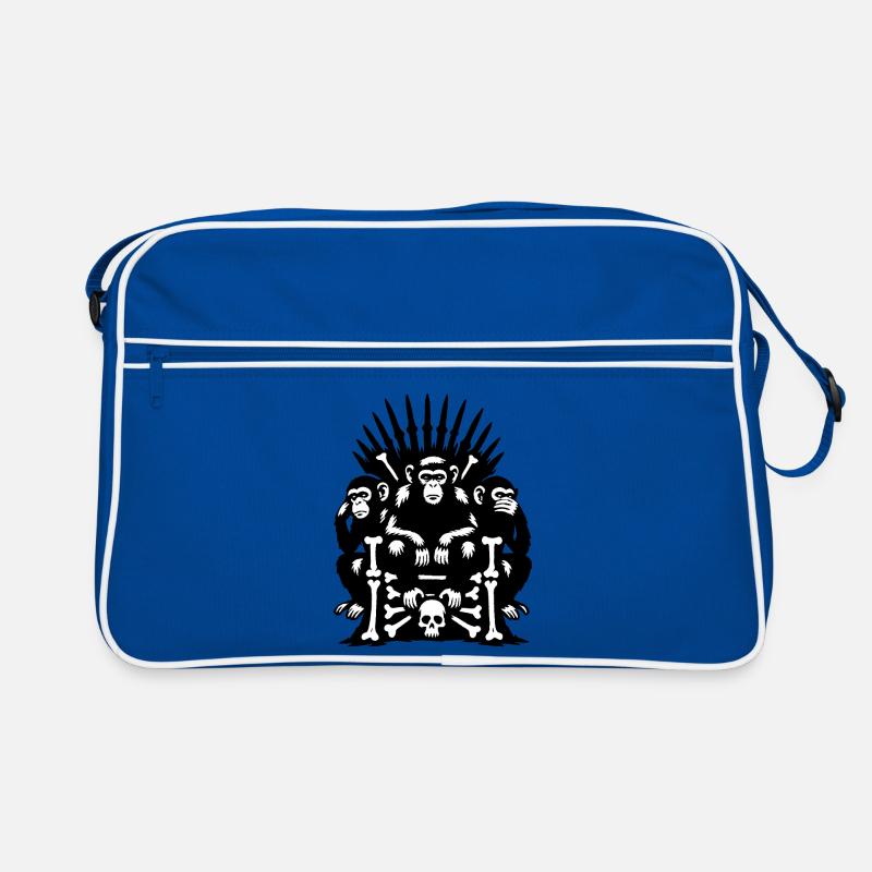 Monkeys on Skull and Bones Throne Retro Bag