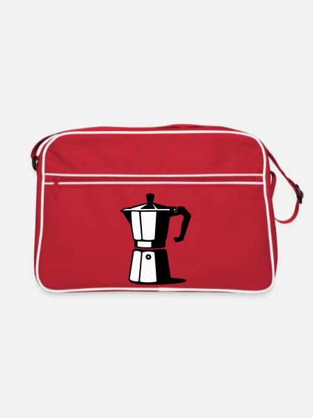 Espresso pot - Retro Bag - red/white - Front