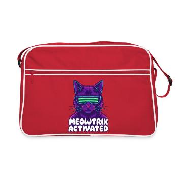Meowtrix Activated Neon Cat - Retro Tasche - Rot/Weiß - Vorne