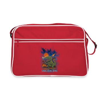Dinosaure Météorite Volcan - Sac Retro - rouge/blanc - Devant