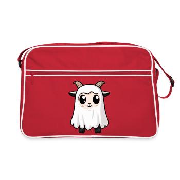 Chèvre de montagne Halloween fantôme - Sac Retro - rouge/blanc - Devant