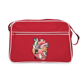 Cat Lover Originelles Geschenk für Enthusiasten - Retro Tasche - Rot/Weiß - Vorne