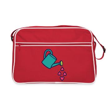 Watering Can of Love and Hearts - Retro Bag - red/white - Front
