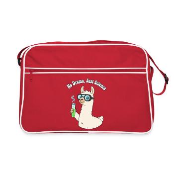 Lama Researcher: No Dramas, Science - Retro Bag - red/white - Front