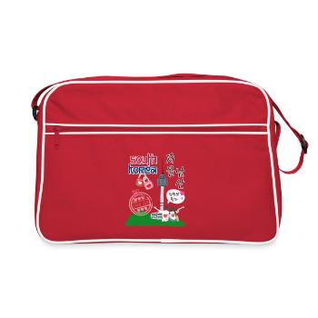Seoul Love – Namsan Tower Couple Design - Retro Bag - red/white - Front