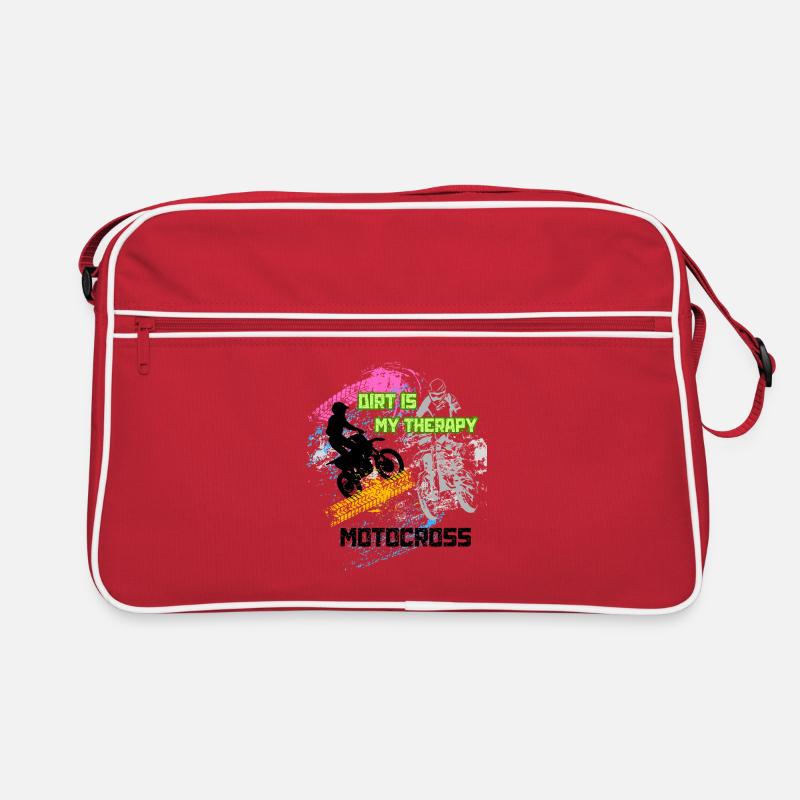 Motocross Graffiti - Retro Tasche - Rot/Weiß
