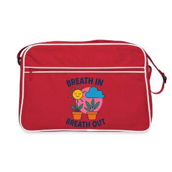 Souffle Soleil Plantes Motif - Sac Retro - rouge/blanc - Devant