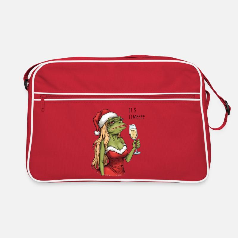 Drôle de grenouille de Noël C’est le temps de concevoir Sac Retro