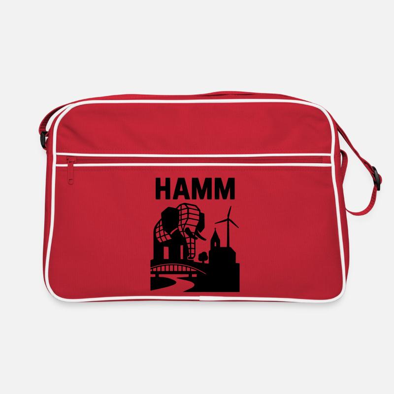 Hamm Westfalen Wahrzeichen - Retro Tasche - Rot/Weiß