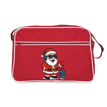 Christmas DJ Santa Groove - Retro Bag - red/white - Front
