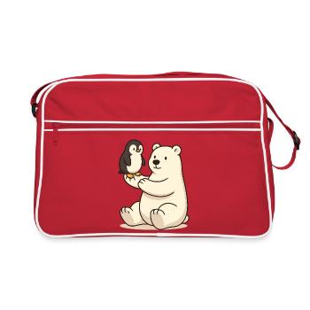 L’amitié entre l’ours polaire et le manchot - Sac Retro - rouge/blanc - Devant