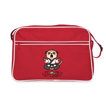 Suricate en kimono Zen Méditatif - Sac Retro - rouge/blanc - Devant