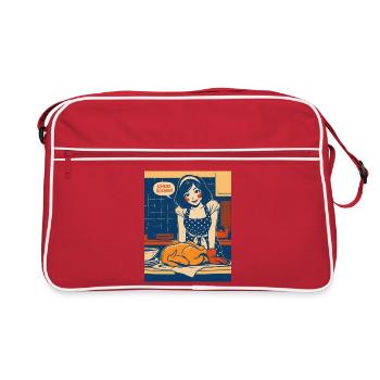Chaos de cuisine pop art avec un dicton - Sac Retro - rouge/blanc - Devant