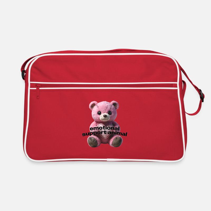 Emotional Support Bear with Sewing Stitches Retro Bag