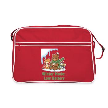 Mode hiver : Fatigué, Enveloppé et Affamé - Sac Retro - rouge/blanc - Devant
