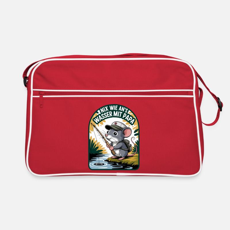 Maus am Wasser mit Papa Retro Tasche