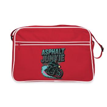 Asphalt Junkie – Motorrad - Retro Tasche - Rot/Weiß - Vorne