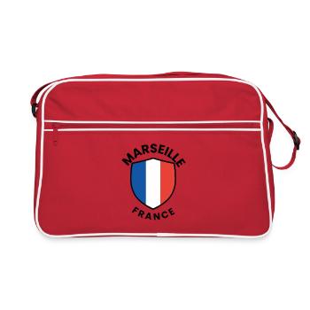 Bouclier du drapeau de Marseille - Sac Retro - rouge/blanc - Devant