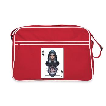 Doppelter Schatten: Ass Portrait - Retro Tasche - Rot/Weiß - Vorne