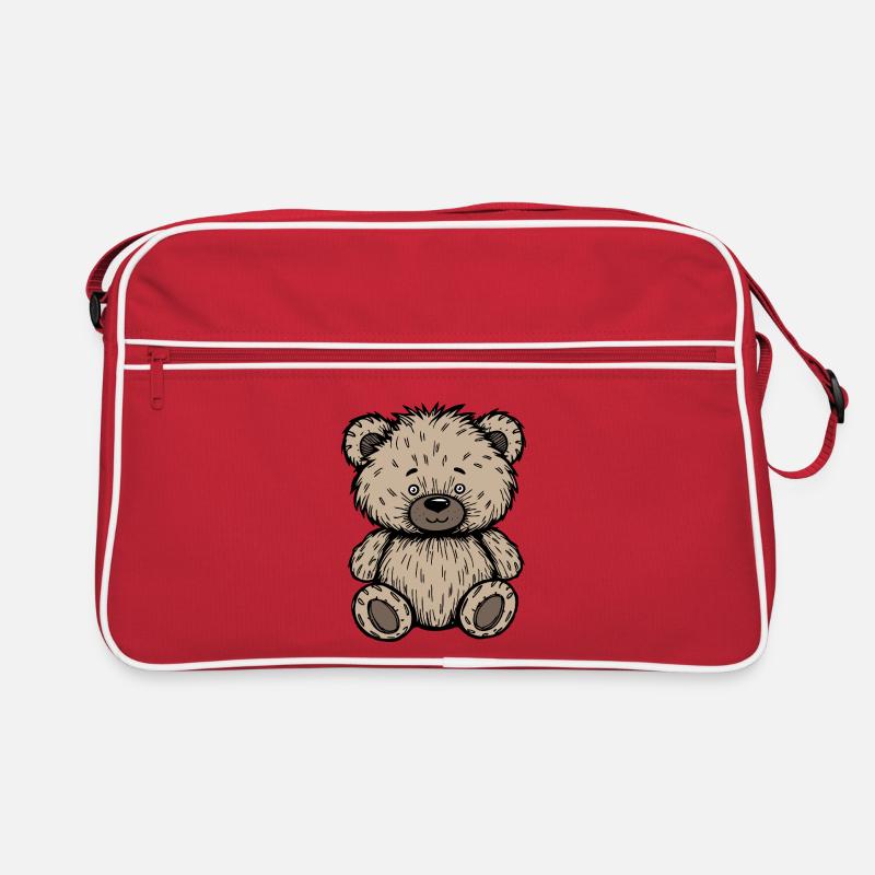 Cute Scruffy Beige Teddy Bear  Retro Bag