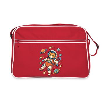 Cosmic Cat in Orbit - Retro Bag - red/white - Front