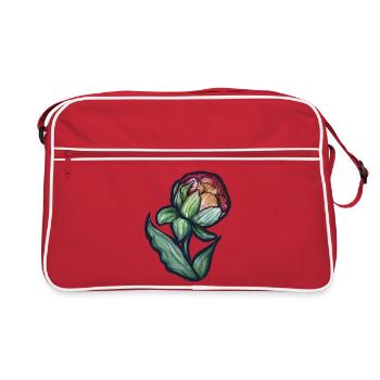 Floraison de pivoine aquarelle - Sac Retro - rouge/blanc - Devant