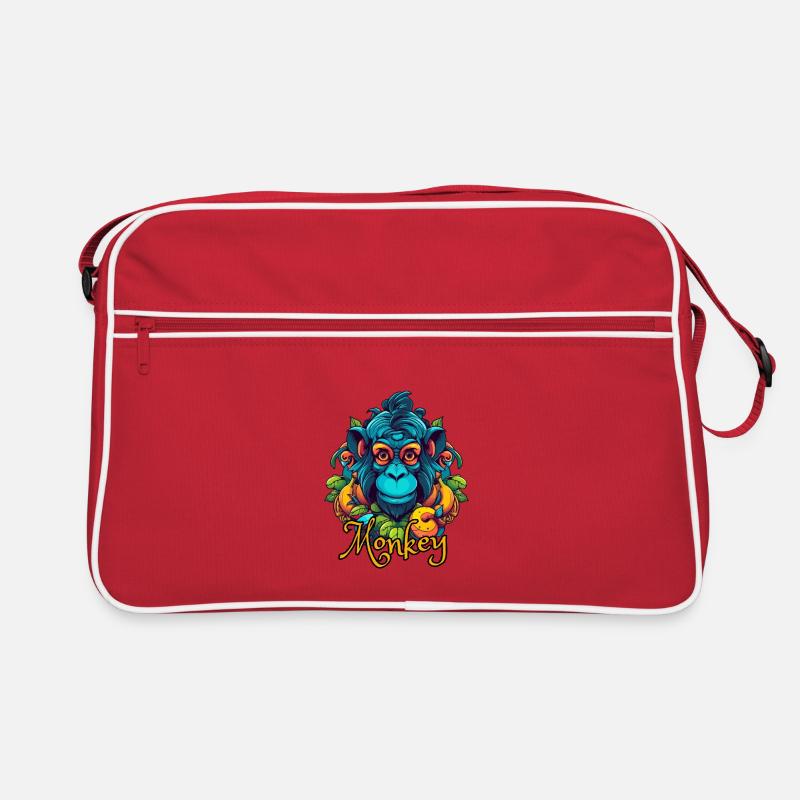 Neon Tropical Monkey Head Retro Bag
