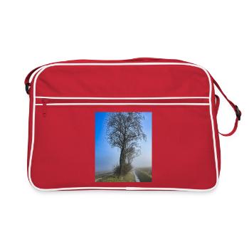 Arbre solitaire dans la brume du matin - Sac Retro - rouge/blanc - Devant