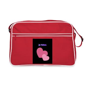 Ich liebe dich - Retro Tasche - Rot/Weiß - Vorne