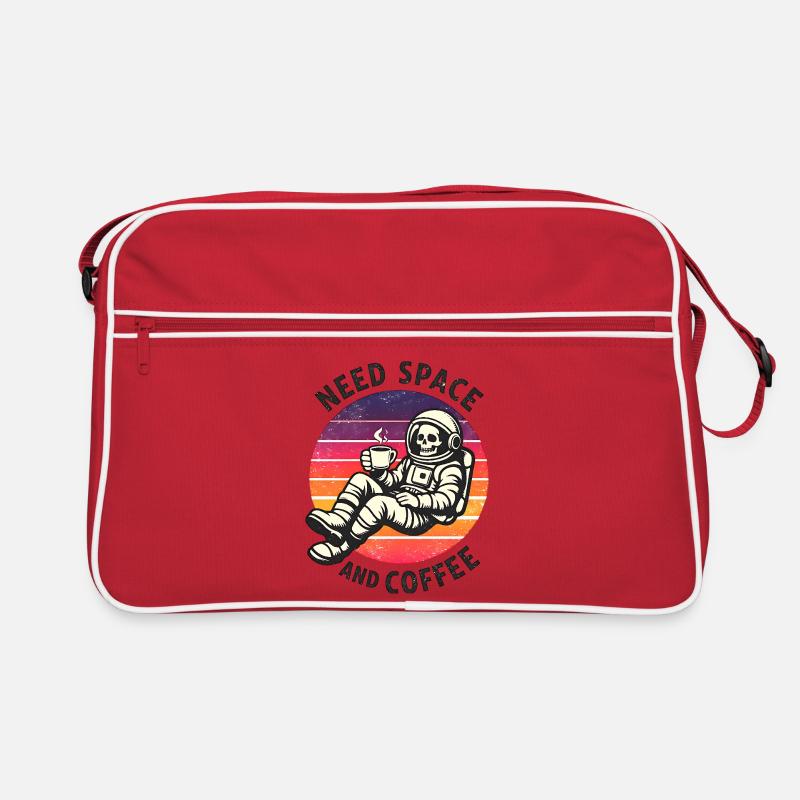 Astronaute squelette spatial et café Sac Retro