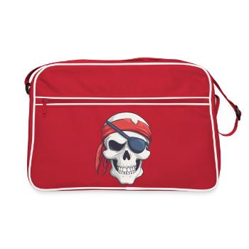 Pirate avec bandana et cache-œil - Sac Retro - rouge/blanc - Devant