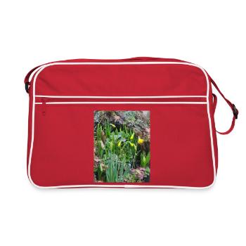EG Blumen I Osterglocke I Geschenk I Frühling  - Retro Tasche - Rot/Weiß - Vorne