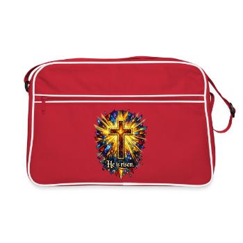 He is risen - Retro Tasche - Rot/Weiß - Vorne