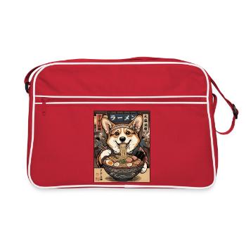 Corgi Ramen Feast in Nippon - Retro Bag - red/white - Front
