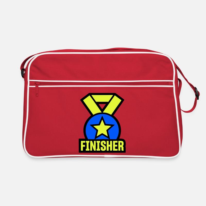Stolzer Finisher Medaille Stern Retro Tasche