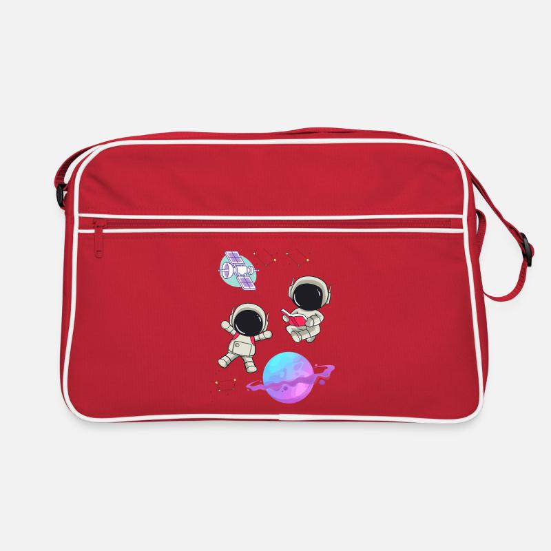 Colorful astronauts in orbit Retro Bag