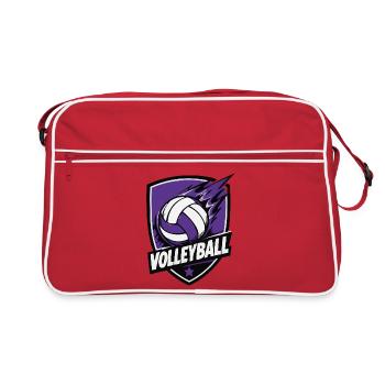 Purple Shield Volleyball Logo - Retro Bag - red/white - Front