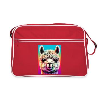 Alpaka - Retro Tasche - Rot/Weiß - Vorne