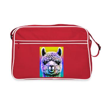 Alpaka - Retro Tasche - Rot/Weiß - Vorne