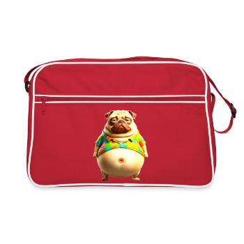 T-shirt d’été Tie Dye Dye Pug - Sac Retro - rouge/blanc - Devant