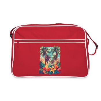 Plage des Fleurs Tropicales - Sac Retro - rouge/blanc - Devant