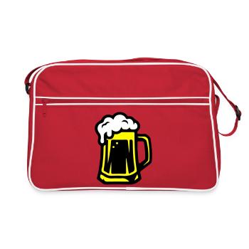 Chope à bière Icône de la bière - Sac Retro - rouge/blanc - Devant