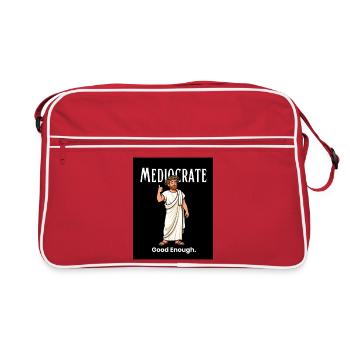 Mittelmäßig reicht gut - Retro Tasche - Rot/Weiß - Vorne