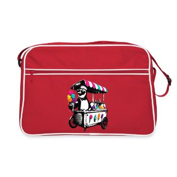 Le Pingouin au camion de glaces style pochoir - Sac Retro - rouge/blanc - Devant