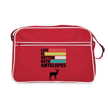 Safari humoristique d’antilopes Afrique - Sac Retro - rouge/blanc - Devant