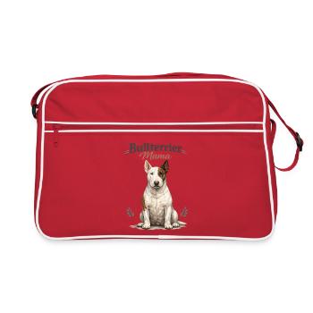 Maman Bull Terrier – Cadeau pour les mamans de chiens fières - Sac Retro - rouge/blanc - Devant