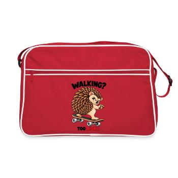 Skateboard-Igel – Zu riskant gehen - Retro Tasche - Rot/Weiß - Vorne