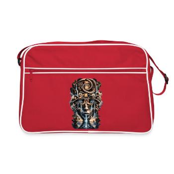 Spirale der Augenwelten - Retro Tasche - Rot/Weiß - Vorne