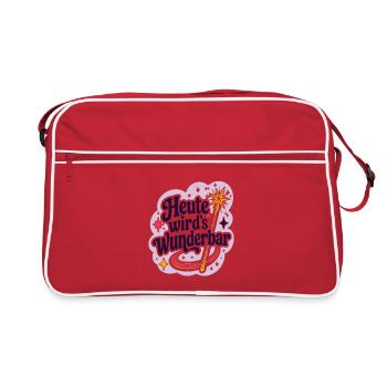 Heute wird's Wunderbar  - Retro Tasche - Rot/Weiß - Vorne