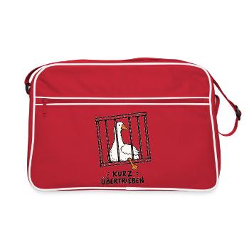 Kurz übertrieben - Retro Tasche - Rot/Weiß - Vorne